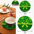 thumbnail image 2 of SKYSONIC 2 pcs Green Shamrocks Ribbon Pot Holders Trivets, Heat Resistant Trivets,Happy St Patrick's Day Cotton Thread Weave Mats for Hot Pads Pans Pot Bowl Teapot, 2 of 7