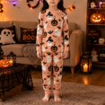 thumbnail image 2 of Girls Halloween Outfit Long Sleeve Top and Pants Set Fall Winter Two Piece Clothing for Kids Toddlers Pumpkin Ghost Sets, 2 of 5