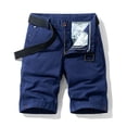 thumbnail image 3 of SOOMLON Mens Cargo Shorts Regular Fit Shorts Mid Waist Shorts Pocket Summer Shorts Zipper Shorts Blue 36, 3 of 3