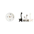 thumbnail image 1 of Reloj de pared moderno con figura de jirafa, estatua de cerámica colgante redonda, silencioso, números , pieza central decorativa para el hogar, 1 of 7