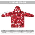 thumbnail image 3 of Poppy Red,Women's Oversized Wearable Blanket Hoodie, Blanket Sweatshirt,Flannel Pullover Blanket, 3 of 9