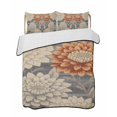 thumbnail image 2 of Burnt Orange Grey Flower Queen Size Down Alternative Comforter, Lightweight Comforter Quilt Bedding Set with Pillow Shams Botanical Spring Floral All Seasons Bed Comforter Duvet Insert 90"x96", 2 of 7
