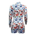 thumbnail image 4 of Seyurigaoka Women Stylish Butterfly Print Romper Long Sleeve Zipper Jumpsuit Fashion Loungewear for Ladies, 4 of 7