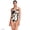 Black/Egret Lilies, variant on Women's Tugless X-Back One Piece Swimsuit