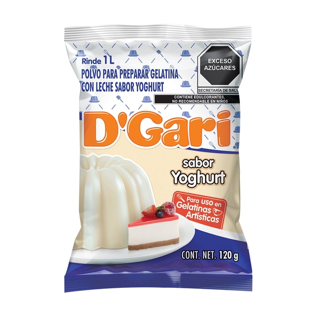 Polvo para preparar gelatina D' Gari de leche sabor yoghurt 120 g