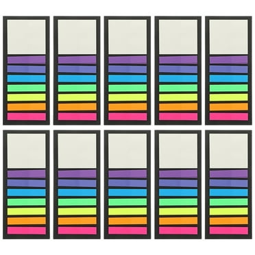 10 Books Ultra Thin Index Stickers Divider Tabs on Soda Pastel Cases Highlighter Bookmark Colorful File Folders Label