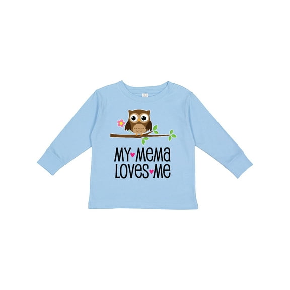 Inktastic Mema Loves Me Girl Owl Girls Long Sleeve Toddler T-Shirt