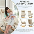 thumbnail image 5 of Nursery Rocking Chair, Upholstered Glider Rocker Nursery Rocking Accent Vanity Chair, Recliner Armchair with Side Pocket, Comfy Side Living Room Chairs, Rocker Glider for Bedroom Nursing Room (Beige), 5 of 8