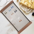 thumbnail image 4 of 1Set Pin Display Rack Wooden Mesh Grid Cloth Hanging Earring Organizer for Home Decor 11.8X7.1X1.2in, 4 of 9