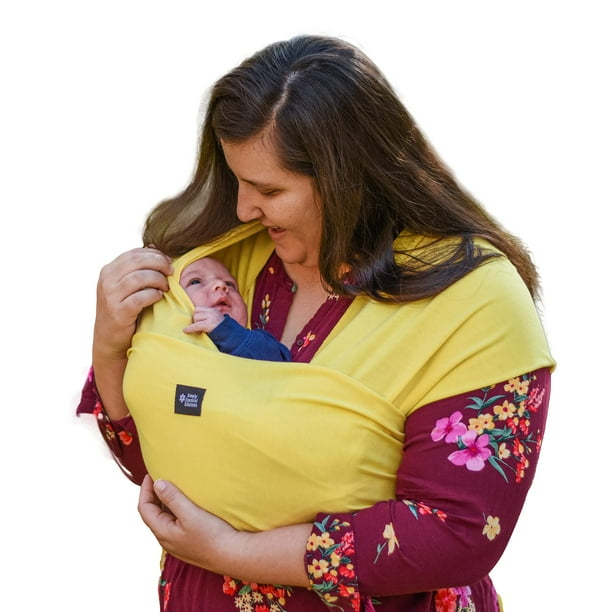 Portabebés Suave, elástico, de algodón, portabebés, funda de lactancia para uso con recién nacidos y niños pequeños: distribuye uniformemente el peso para un transporte más cómodo (amarillo)