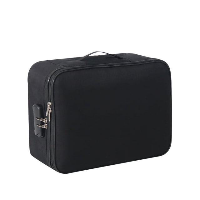 Bolsa de almacenamiento de certificados plegable de tela impermeable a prueba de humedad con cerradura para documentos de viaje, bolsa de múltiples capas de gran capacidad