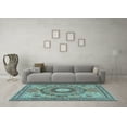 thumbnail image 3 of Ahgly Company Indoor Rectangle Medallion Light Blue Traditional Area Rugs, 8' x 10', 3 of 4