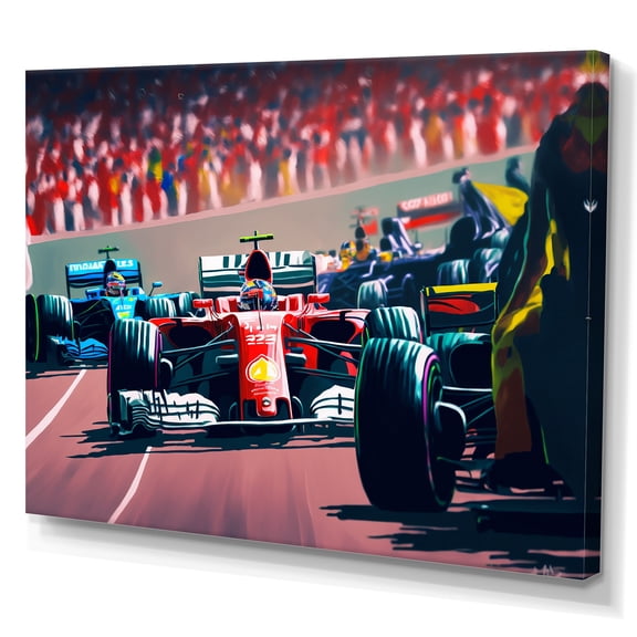 Designart Racing car in Monaco GP X Canvas Wall Art