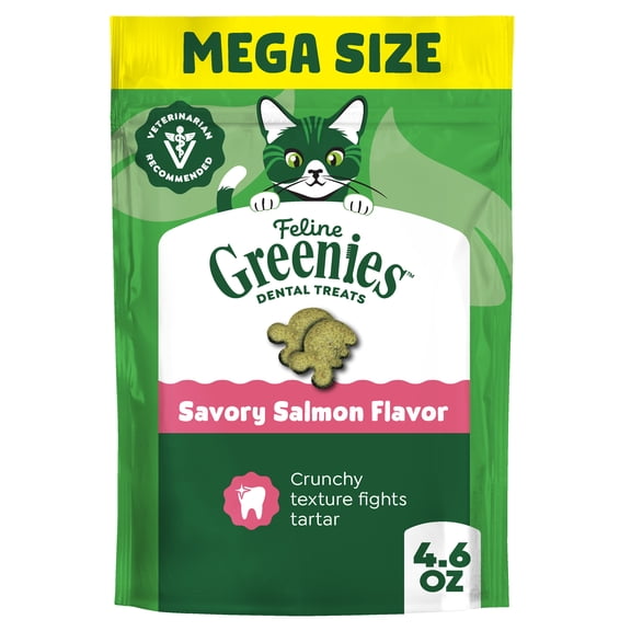Greenies Savory Salmon Flavor Dental Crunchy Treat For Cat, 4.6 Oz