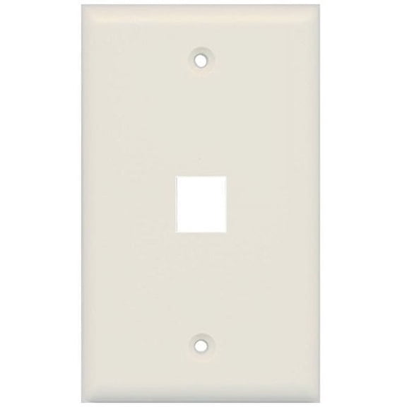 RiteAV Blank Wall Plate for Keystone Jacks - Light Almond 1 Gang 1 Port