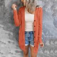 thumbnail image 4 of Hessimy Womens Lightweight Open Front Cardigans Summer Fall Outwear Tops Thin Cover Ups Long Sleeve Sweater Casual Button Coats Long Sweater Duster for Women Womens Cardigan Sweater(Orange,S), 4 of 6