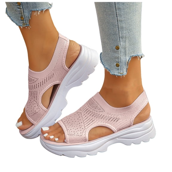 Dakaela Womens Walking Sandals Arch Support Platform Orthotic Slingback Summer Shoes Plantar Fasciitis Casual Open Toe Sport Sandal Pink Size 6