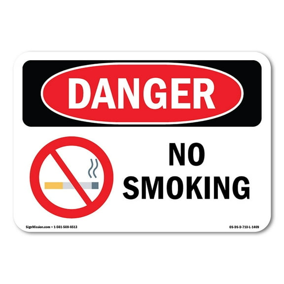 OSHA Danger Sign - No Smoking | Plastic Sign | Protect Your Business, Construction Site, Warehouse & Shop Area |  Made in The USA