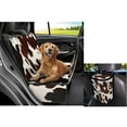 thumbnail image 4 of Pzuqiu Brown Cow Back Seat Extender for Dogs Scratch Proof Backseat Pet Cover Hard Bottom with Adjustable Triangle Bib Car Garbage Bin Universal Fit for SUVs, Trucks, Vans, 4 of 6