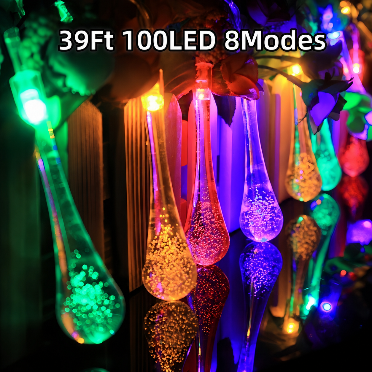 MEHOOM 100 Count LED Solar String Lights, 39 Ft Solar Powered Outdoor Lights, Outdoor Waterproof Solar Lights for Garden Decor