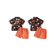 thumbnail image 2 of Cjfdfy Toddler Baby Boy Halloween Outfits Pumpkin Ghost Print Short Sleeve Bowtie Shirts And Shorts Little Baby Cute My First Halloween Clothes 6M-4Y, 2 of 9