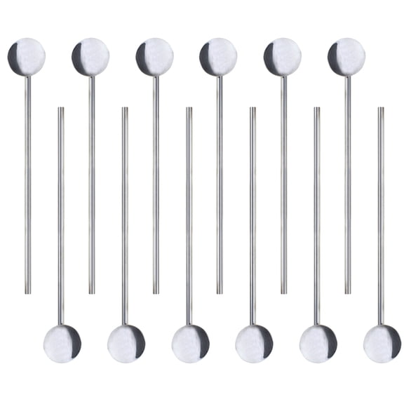 Aspire 12 Pcs Stainless Steel Spoon Straws 7.5", Reusable Drinking Straw Stirrers, Party Supplies