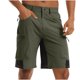 thumbnail image 2 of pstuiky Abreviatura para hombres, Pantalones cortos cargo cómodos con cintura elástica y bolsillos a la moda para hombre, de verano, informales, lisos Pantalones cortos de golf, 2 of 7