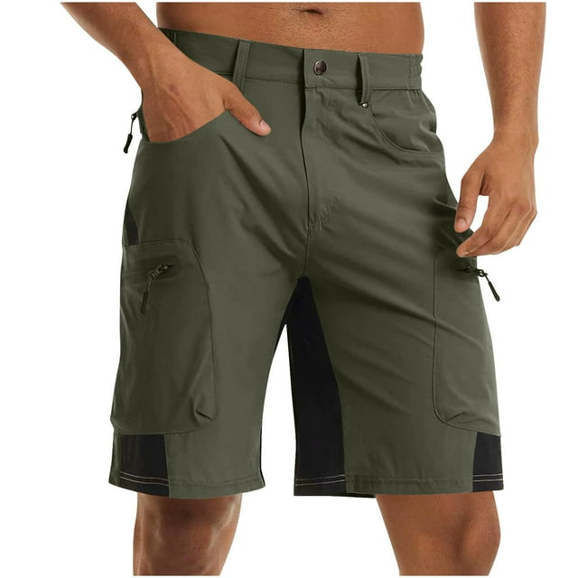 Cinvoph Shorts Cargo pour Hommes Décontractés Bouton Extensible Coupe Classique Fermeture Éclair Multi-Poches Randonnée Extérieur Travail