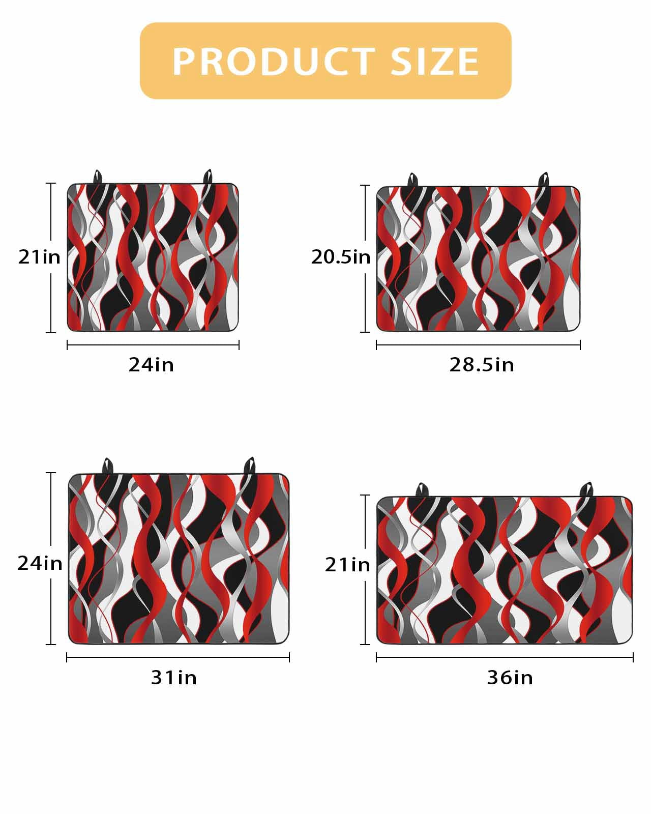 nqOlkjepod Large Induction Cooktop Protector Mat 36"x21", Red Stripe Stove Top Covers for Electric Stove, Grey Moire Ombre Geometric Modern Abstract Stove Burner Cover Mats, Glass Top Stove Cover