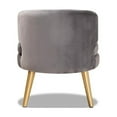 thumbnail image 4 of Baptiste Glam and Luxe Grey Velvet Fabric Upholstered and Gold Finished Wood Accent Chair, 4 of 5