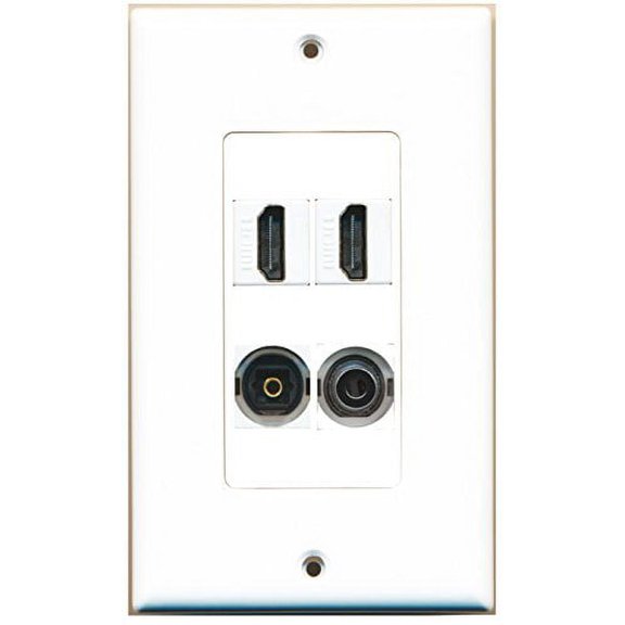 RiteAV - 2 Port HDMI 1 Port Toslink 1 Port 3.5mm Wall Plate Decorative
