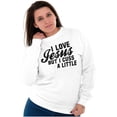 thumbnail image 5 of I Love Jesus But I Cuss a Little Women Crewneck Sweatshirt Brisco Brands S, 5 of 6