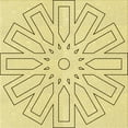 thumbnail image 1 of Ahgly Company Machine Washable Indoor Square Transitional Corn Yellow Area Rugs, 4' Square, 1 of 7