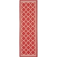 thumbnail image 1 of Safavieh Courtyard Red Indoor Outdoor Runner Rug, 2'3' x 18', Machine Made, Polypropylene, 1 of 5