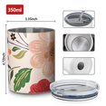 thumbnail image 4 of 12oz Coffee Tumblers Bright Pioneer Flower Stainless Steel Vacuum Insulated Travel Tumbler Coffee Cups Mug with Lid and Straw with Cleaning Brush for Cold & Hot Drinks, 4 of 5