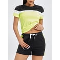 thumbnail image 3 of Conjunto de ropa de mujer Lucakuins, camisetas de manga corta de Color contrastante y pantalones cortos para correr, ropa deportiva de Yoga, chándales de verano Lucakuins  moda, 3 of 9