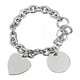Creative Gifts International 002614 Bracelet à Breloques en Acier Inoxydable de 8 Po avec Breloques Coeur et Disque - Argent – image 1 sur 1