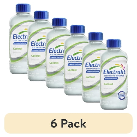 Electrolit Electrolyte Beverage, Coconut, 21 fl oz, 6 Pack