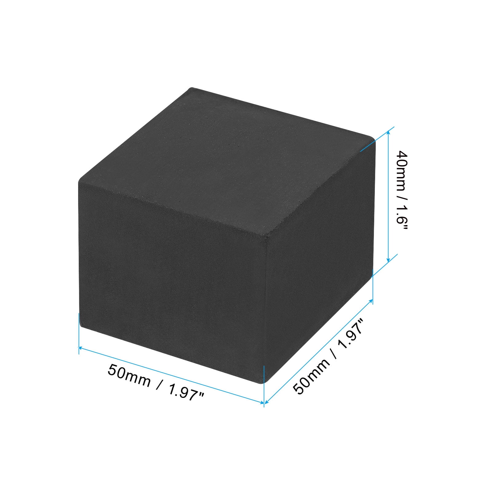 Uxcell Planter Flower Pot Feet Square Rubber Invisible Riser, Black 6 Pack 2x2x1.6"