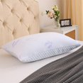 thumbnail image 4 of Marina Decoration Lavender Rayon from Bamboo Cooling Bed Pillows for Sleeping, Luxury Shredded Memory Foam Pillows, Reversible Bedding Cool Pillow for Side Back Stomach Hot Sleeper, 2 Pack King Size, 4 of 9