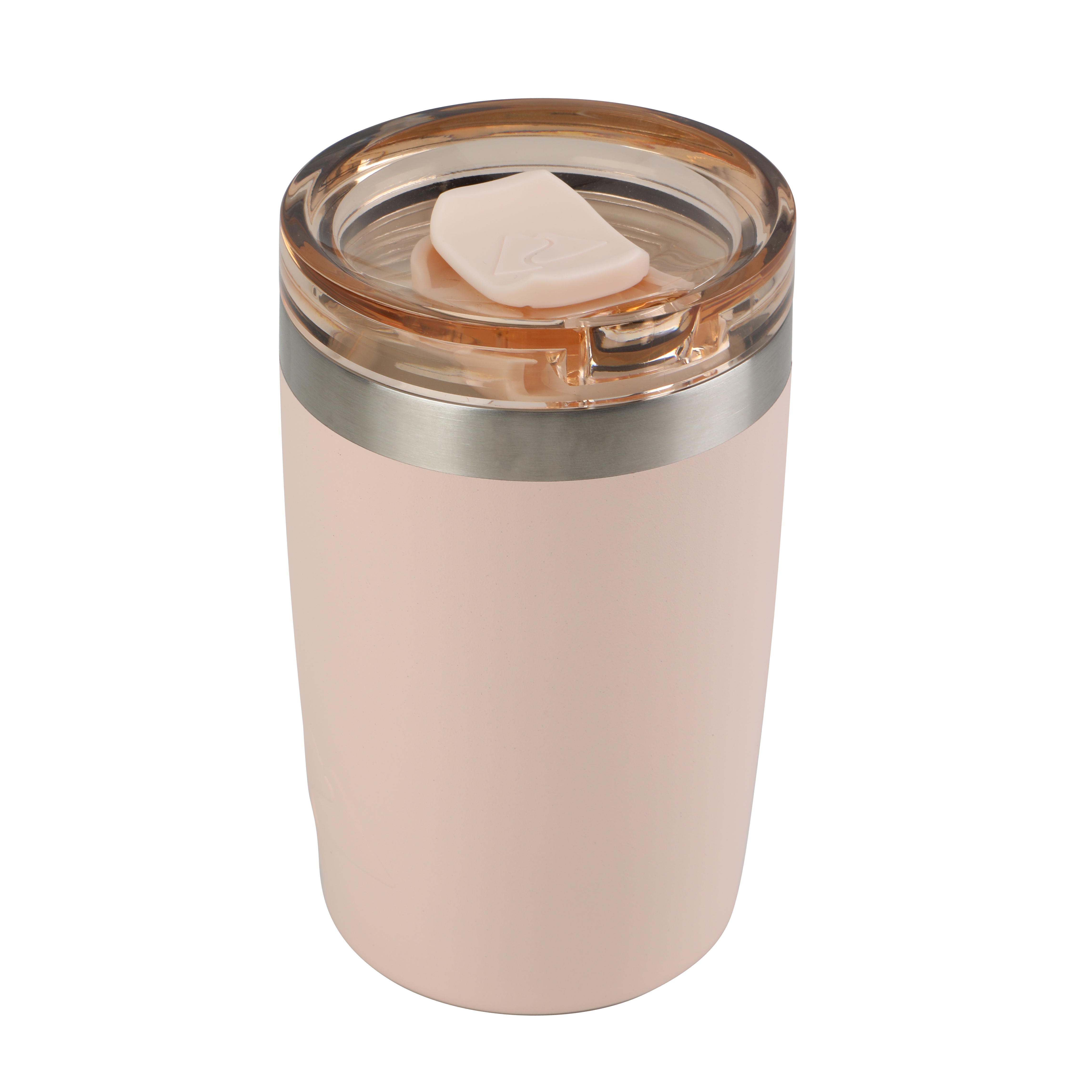 Termo de viaje aislado de acero inoxidable de 12 oz con revestimiento cerámico y tapa deslizante, color durazno escarchado 3