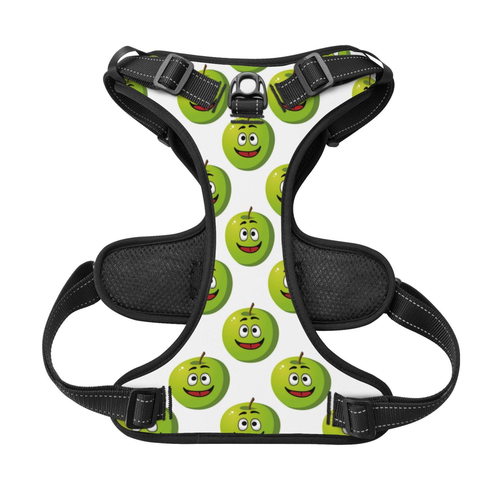 Kdxio Happy Fruit Print No Pull Dog Harness Adjustable Reflective Oxford Easy Control Medium Large Dog Harness for Training and Everyday-X-Large