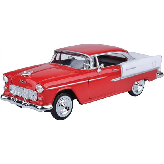 MotorMax 1955 Chevy Bel Air Red and White 1:24 Diecast Model