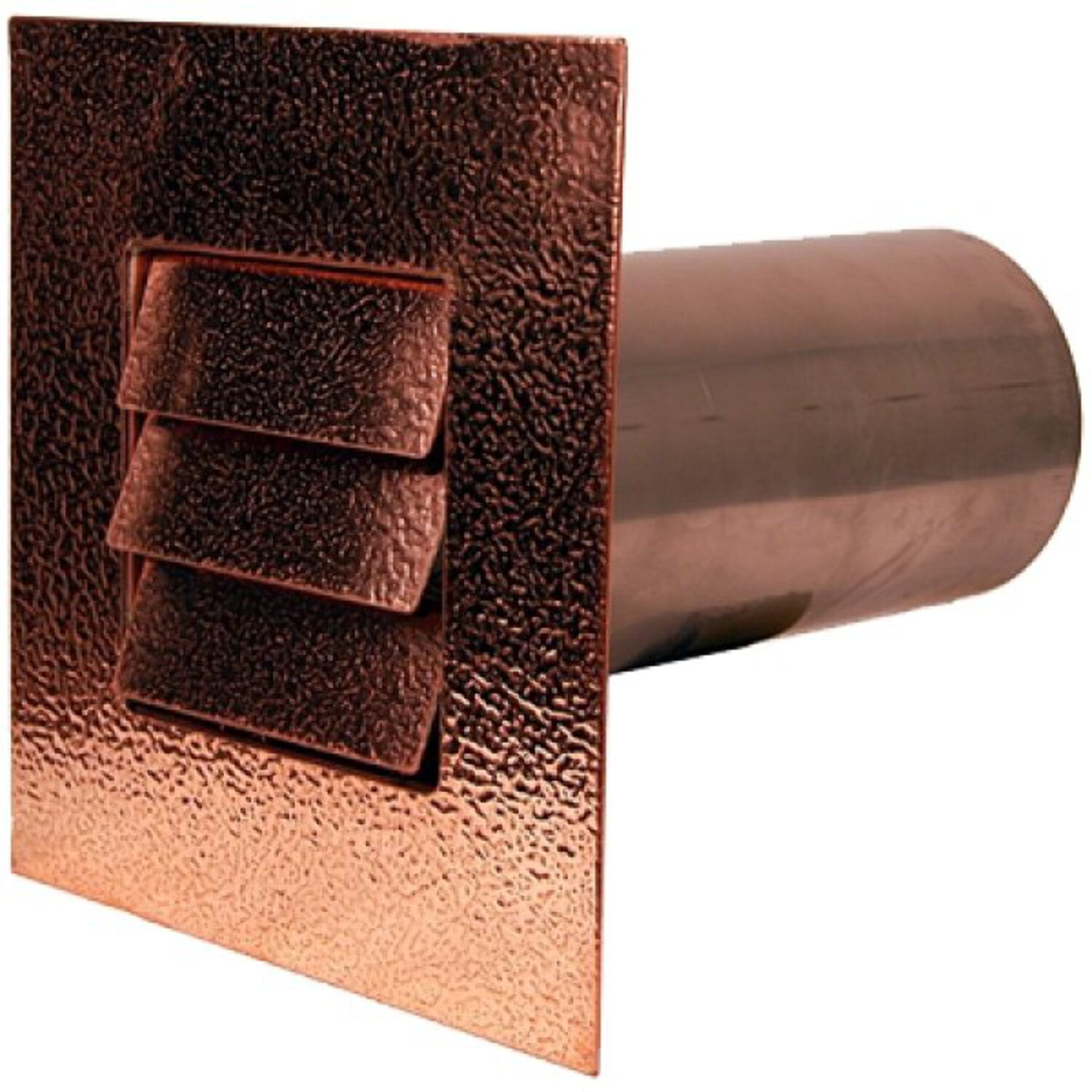 Hammered Copper Low Profile Louvered Dryer Vent - Exhaust Vent (4"-12") Duct Size: 4", Mount Type: Flush