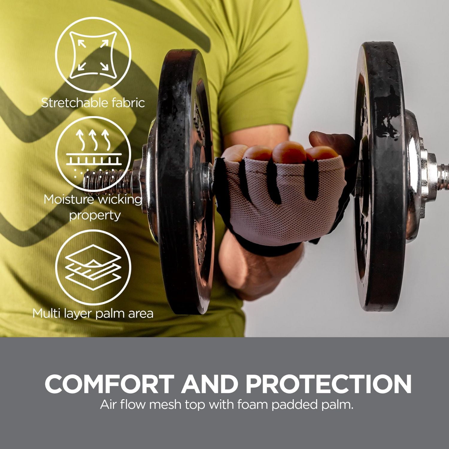 Gants de fitness PurAthletics taille S/M - Gris