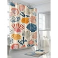 thumbnail image 3 of Fsddascl Shell Coastal Shower Curtain Set - Standard 72" x 72" Washable Bathtub Curtain with 12 Hooks, Summer Beach Nautical Coral Ocean Waterproof Fabric Stall Shower Curtains for Bathroom/Bathtub, 3 of 6