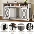 thumbnail image 4 of 63" Double Dog Crate for 2 Large Dogs, Farmhouse Style Dog Crate Furniture with Sliding Door, Removable Divider and Storage Space, White, 4 of 6
