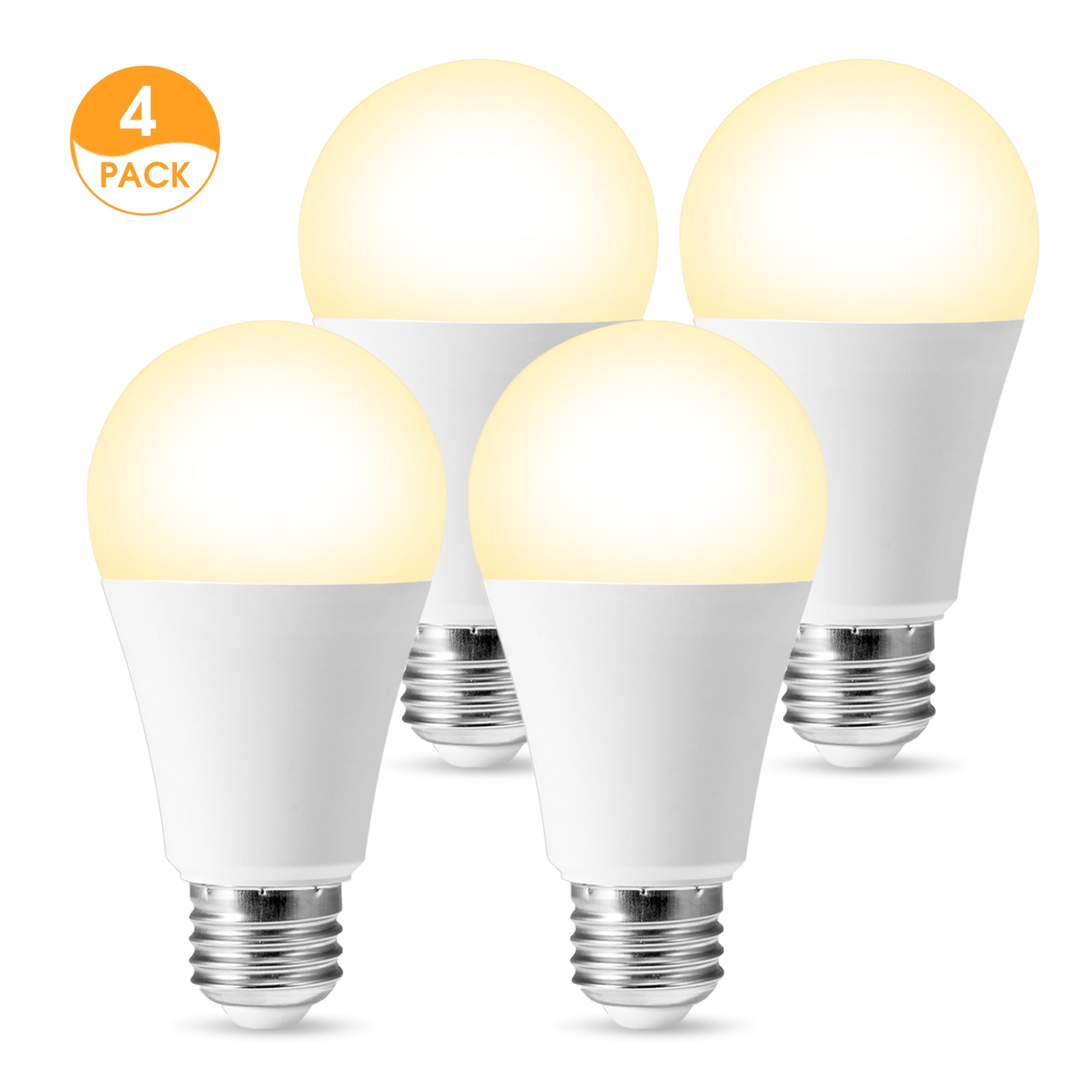 Smart Automatic On/Off A19 Details about   4-Pack Dusk To Dawn Light Bulb Led Outdoor Lighting 