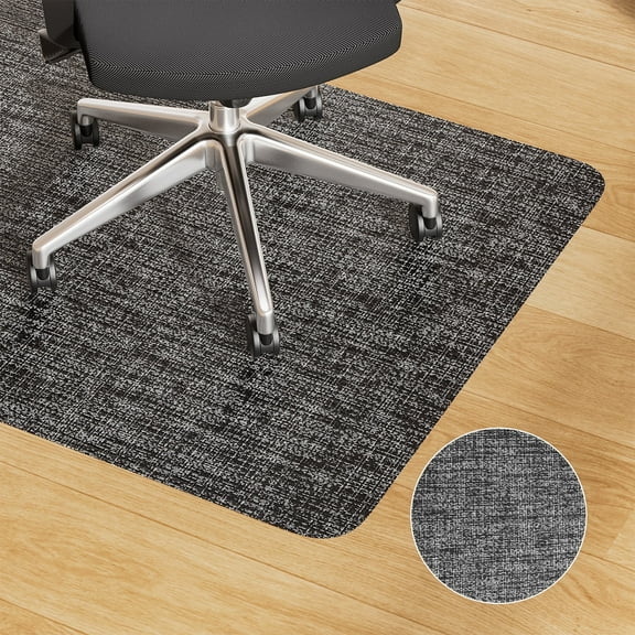 Mudeela Office Chair Mat, 35 x 47in Heavy Duty Hard Floor Protector, Computer Chair Mat for Rolling Chairs, Home, Office, Black&White