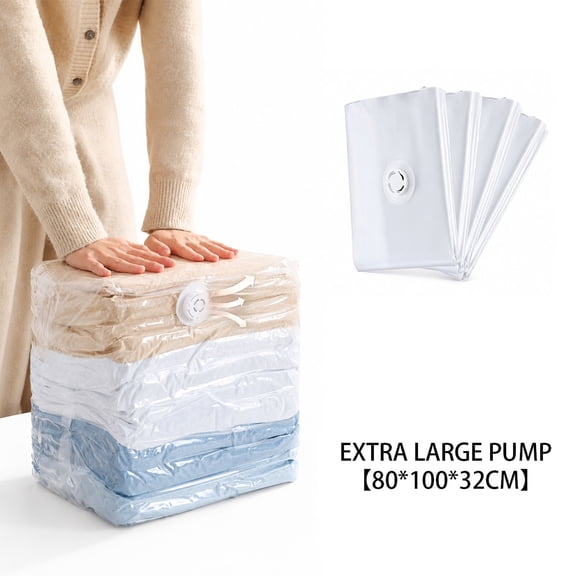 Gumesh Vacuum Storage Bags 4 Pack, Jumbo Cube (39x32x12 Inch), Extra Large Vacuum Seal Bags for Clothing, Comforters, Blankets, Pillow, Bedding, Sweater, Closet Organizers